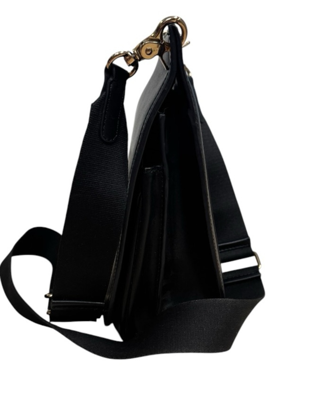 Urban Outfitters Black Faux Leather Front Flap Crossbody Shoulder Bag - Picture 4 of 10